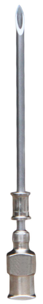 Injekční jehla s kovovým konektorem