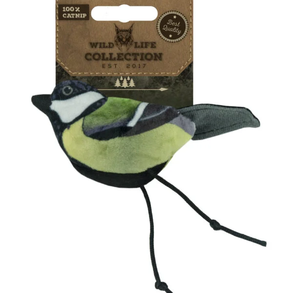 Hračka pro kočky ve tvaru ptáčka se šantou kočičí – Wild Life Collection Cat Koolmees
