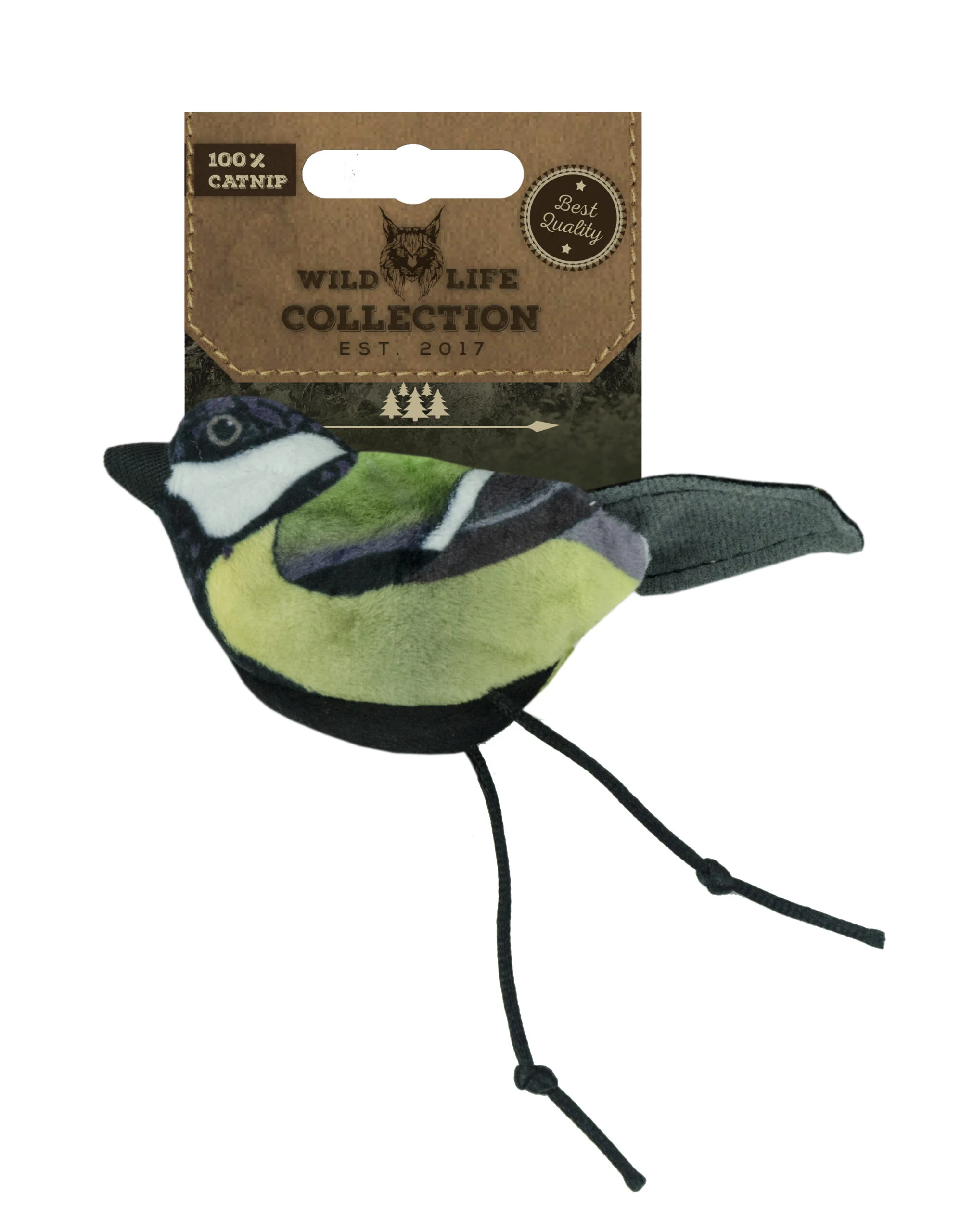 Hračka pro kočky ve tvaru ptáčka se šantou kočičí – Wild Life Collection Cat Koolmees - Obrázek 1