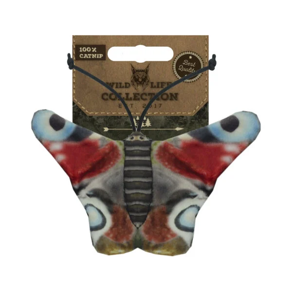 Hračka motýlek pro kočky se šantou kočičí – Wild Life Collection Cat babočka paví oko
