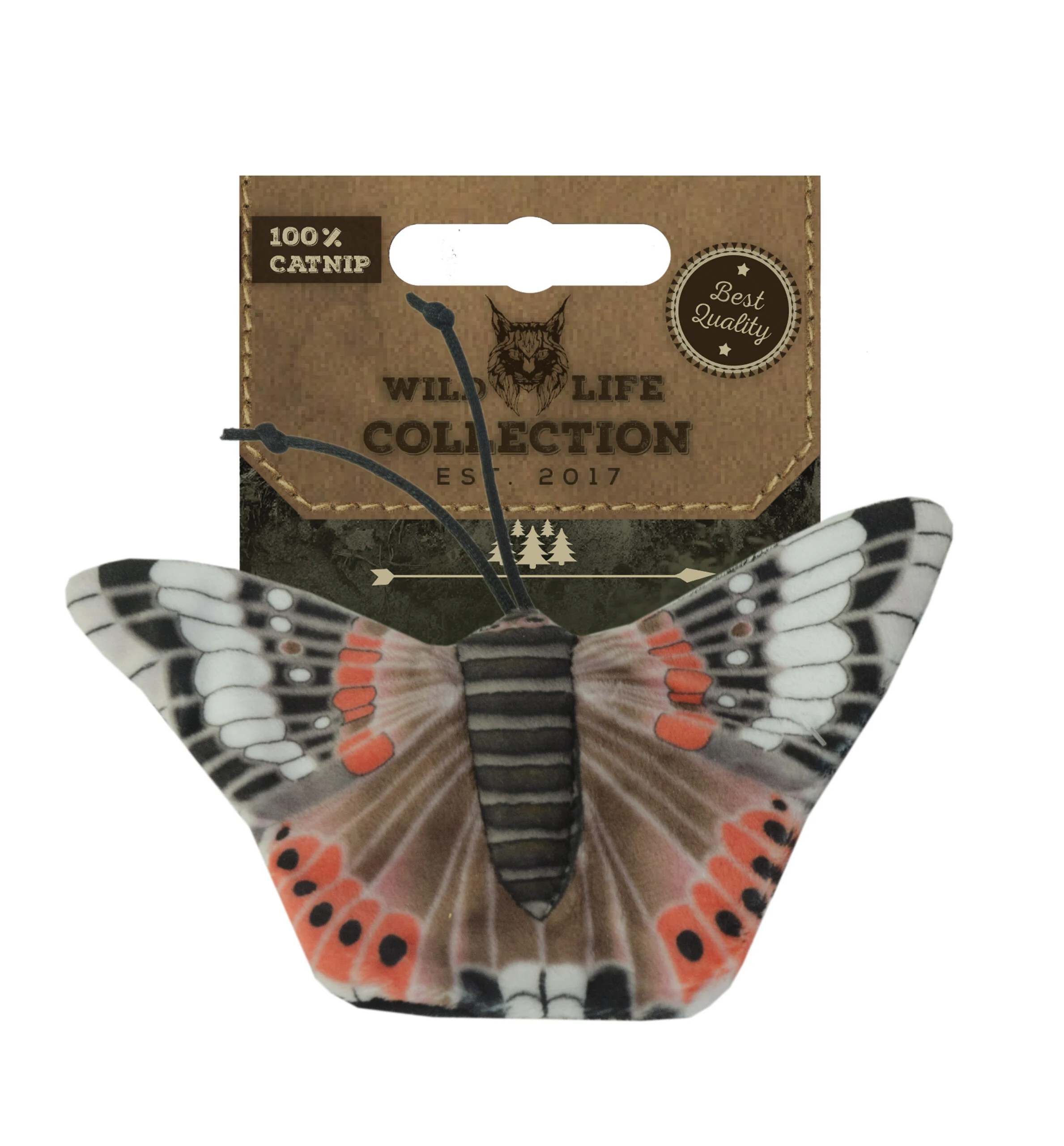 Hračka motýl pro kočky se šantou kočičí – Wild Life Collection Cat babočka admirál - Obrázek 1