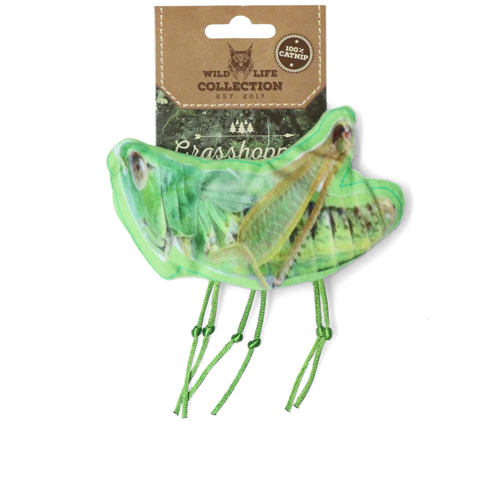 Hračka pro kočky ve tvaru kobylky se šantou kočičí – Wild Life Collection Cat Sprinkhaan - Obrázek 1