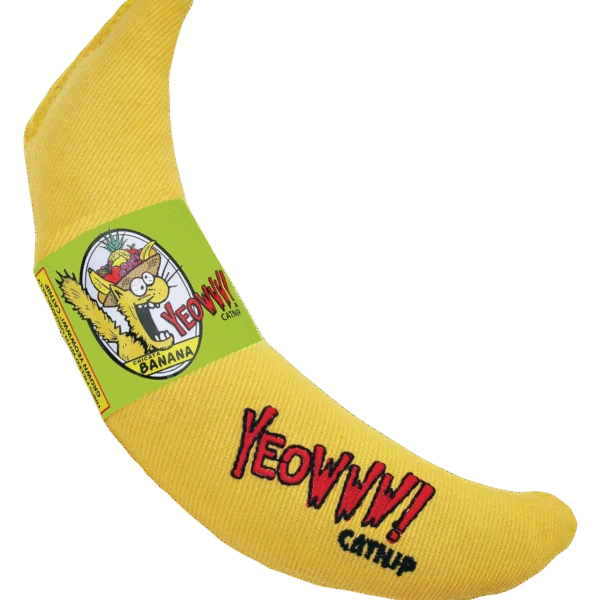 Hrací banán pro kočky se šantou kočičí, 17,7 cm – Yeowww! Chicata Banana