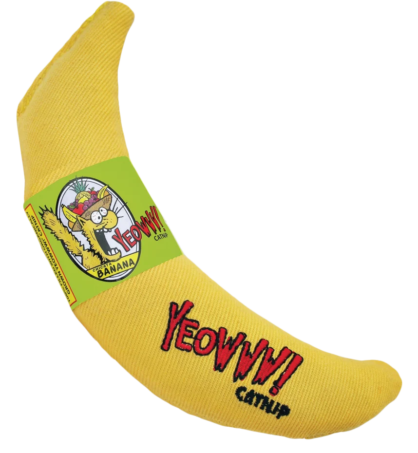 Hrací banán pro kočky se šantou kočičí, 17,7 cm – Yeowww! Chicata Banana - Obrázek 1