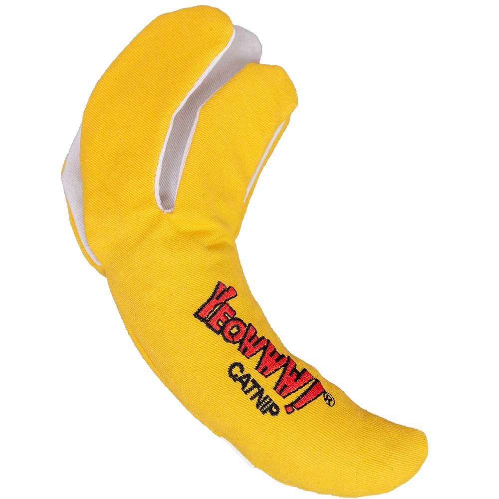 Hračka pro kočky ve tvaru oloupaného banánu, naplněná kočičí šantou, 18 cm – Yeowww! Chicata Banana Peeled - Obrázek 2