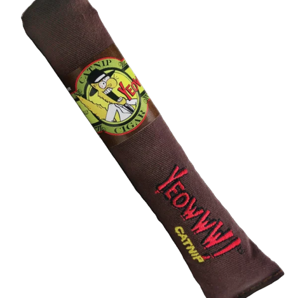 Hračka pro kočky Cigar s kočičí šantou, hnědá, 18 cm – Yeowww! Cigar