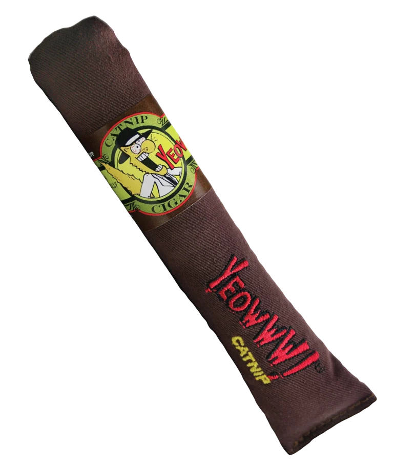 Hračka pro kočky Cigar s kočičí šantou, hnědá, 18 cm – Yeowww! Cigar - Obrázek 1