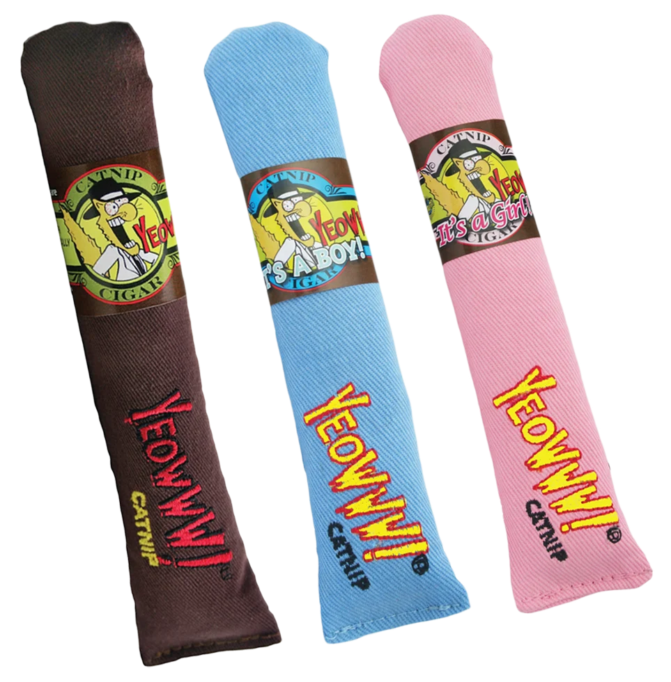 Hračka pro kočky ve tvaru doutníku se šantou kočičí, modrá, 18 cm – Yeowww! Cigar - Obrázek 3