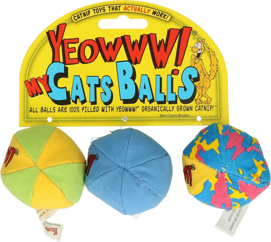 Hrací míčky pro kočky s catnipem – Yeowww! My Cats Balls - Obrázek 1