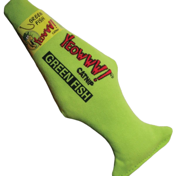 Hračka pro kočky ve tvaru ryby s catnipem, zelená, 18 cm – Yeowww! Green Fish