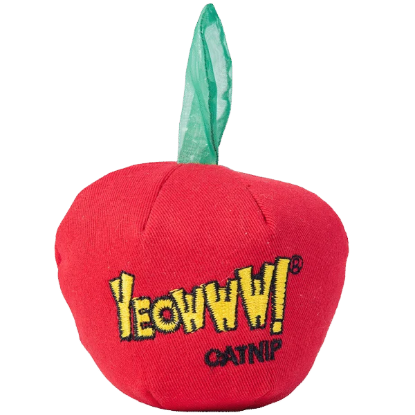 Hračka pro kočky ve tvaru jablka se šantou kočičí, 7,6 cm – Yeowww! Apple