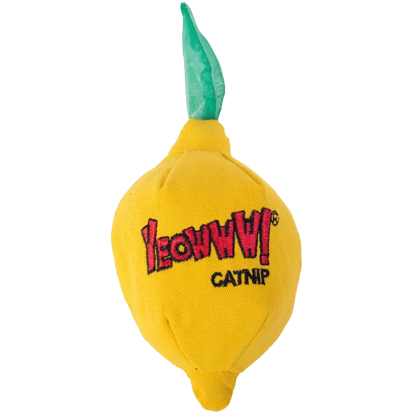 Hračka pro kočky Citron se šantou kočičí, 7,6 cm – Yeowww! Sour Pusss! Lemon