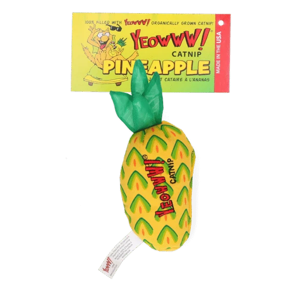 Hračka pro kočky ananas se šantou kočičí, 17,7 cm – Yeowww! Pineapple