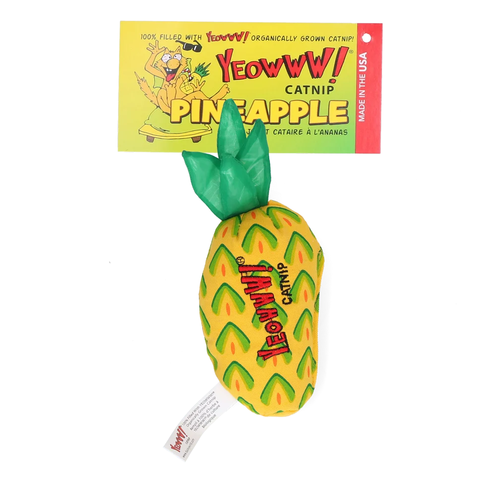 Hračka pro kočky ananas se šantou kočičí, 17,7 cm – Yeowww! Pineapple - Obrázek 1