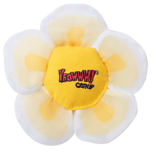 Hračka pro kočky ve tvaru květu s šantou a šustivými lístky, bílá – Yeowww! Daisy's Flower Tops