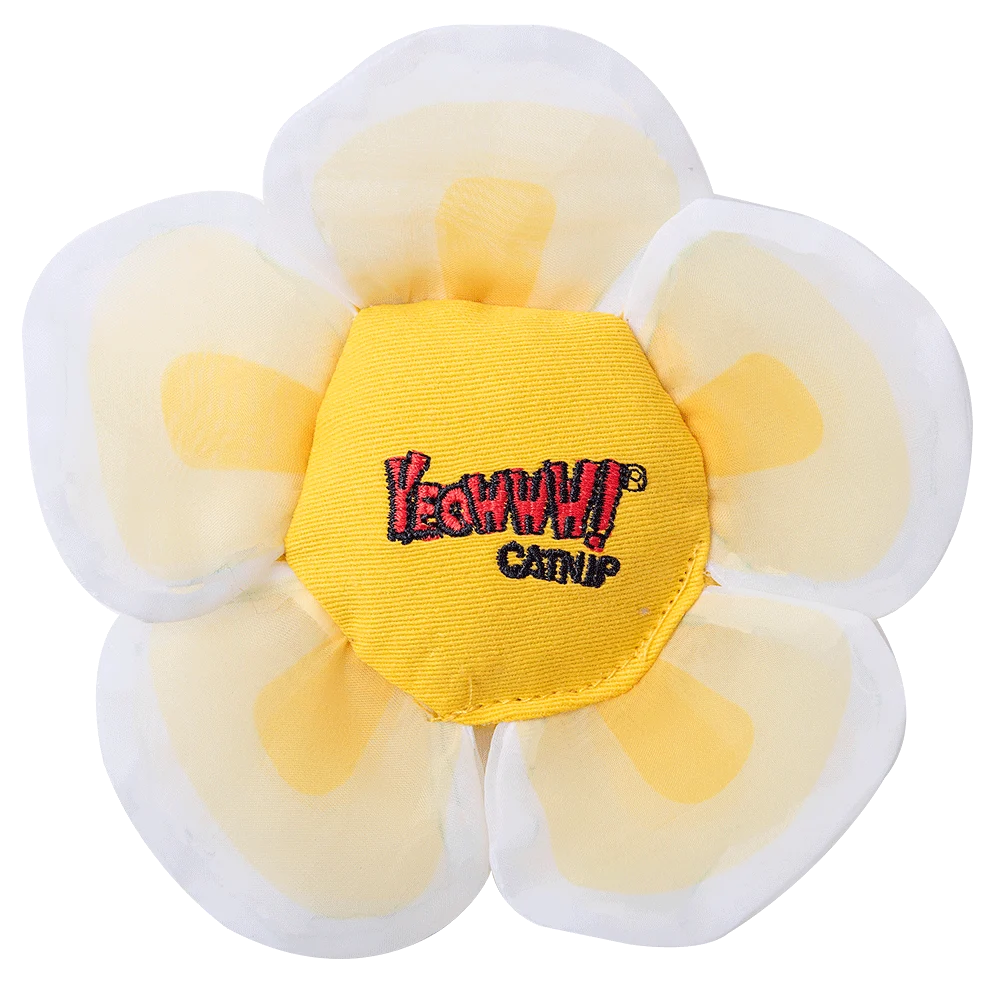 Hračka pro kočky ve tvaru květu s šantou a šustivými lístky, bílá – Yeowww! Daisy's Flower Tops - Obrázek 1