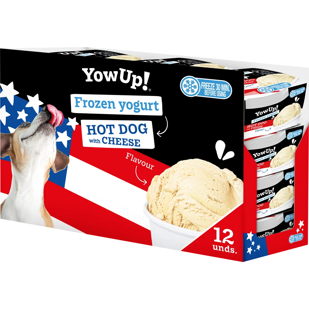 Mražený jogurtový pamlsek pro psy a kočky, hot dog se sýrem, 110 g – YowUp! Frozen Yoghurt Hot dog met Kaas - Obrázek 3