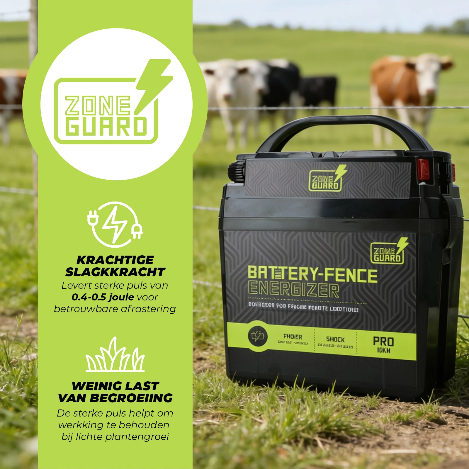 Elektrický ohradník na 9 V baterii – ZoneGuard Battery Energizer Pro 10 km - Obrázek 3