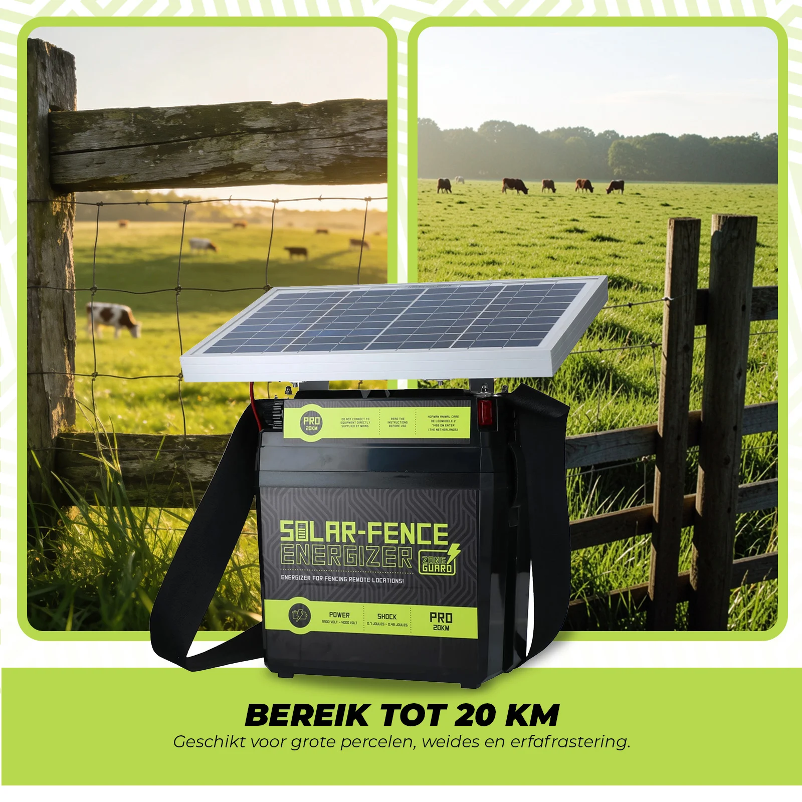 Solární zdroj pro elektrický ohradník – ZoneGuard Solar-Fence Energizer Pro 20 km - Obrázek 3