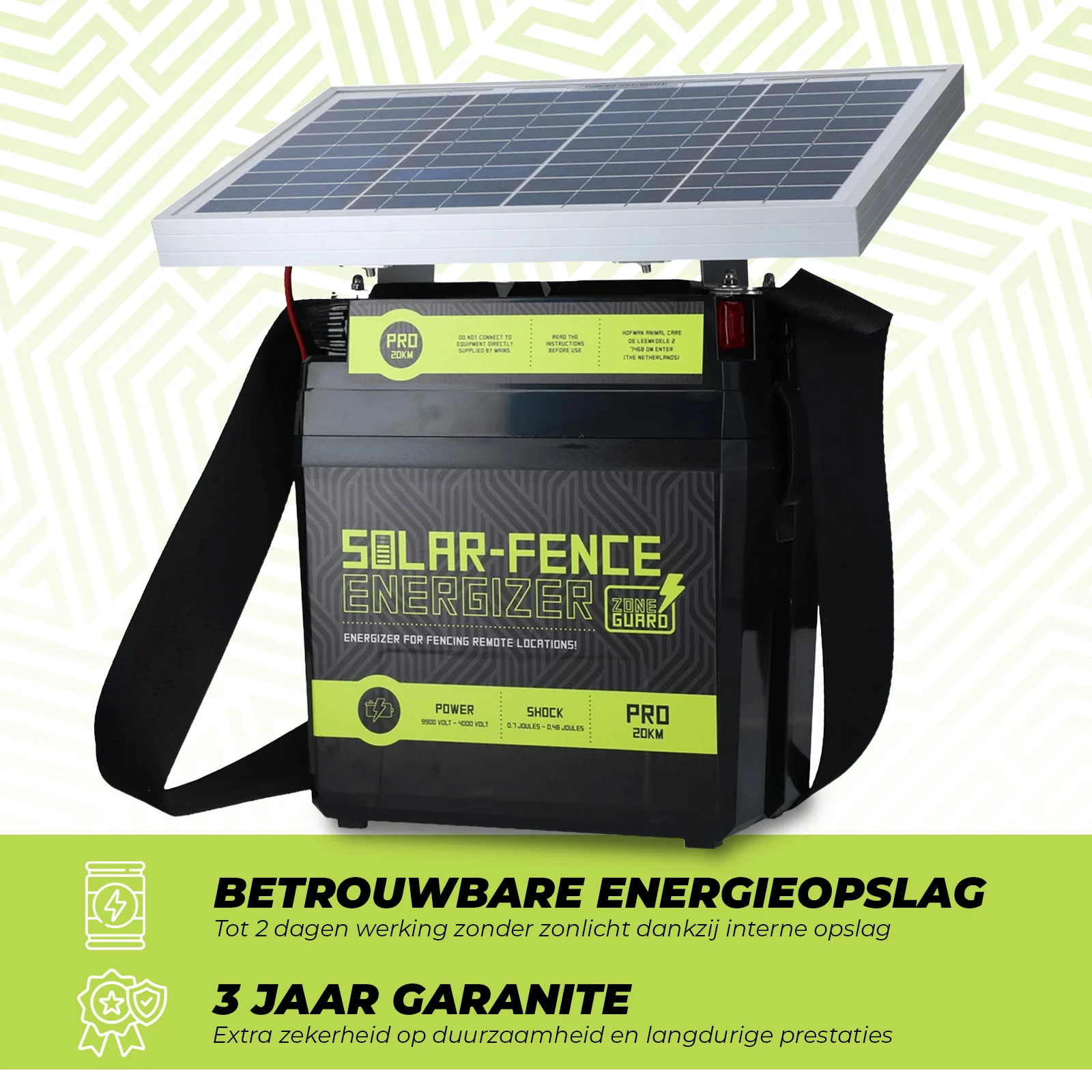 Solární zdroj pro elektrický ohradník – ZoneGuard Solar-Fence Energizer Pro 20 km - Obrázek 4