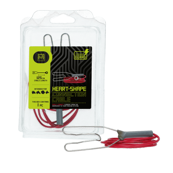 Uzemňovací kabel pro zdroj elektrického ohradníku, provedení ve tvaru srdce, 125 cm – ZoneGuard