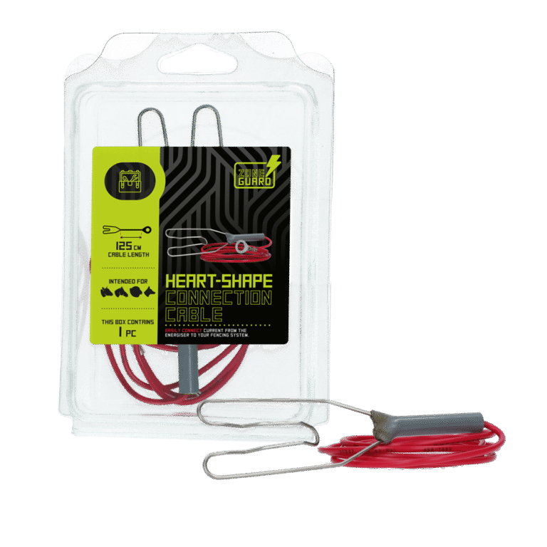 Uzemňovací kabel pro zdroj elektrického ohradníku, provedení ve tvaru srdce, 125 cm – ZoneGuard