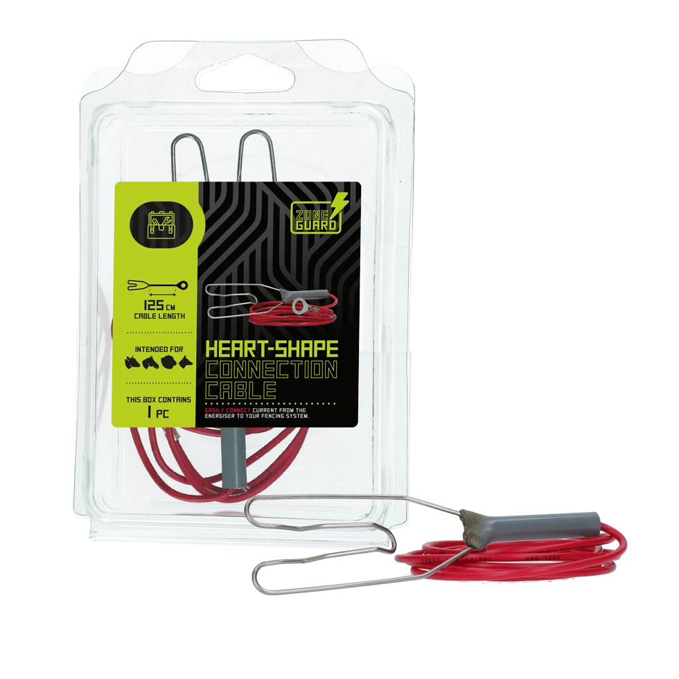 Uzemňovací kabel pro zdroj elektrického ohradníku, provedení ve tvaru srdce, 125 cm – ZoneGuard - Obrázek 1