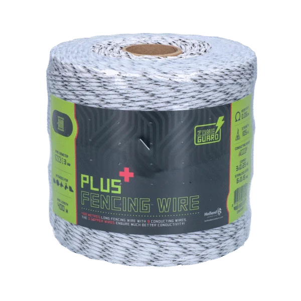 Ohradníkový drát 3 mm, bílý s černým, 400 m – ZoneGuard Plus