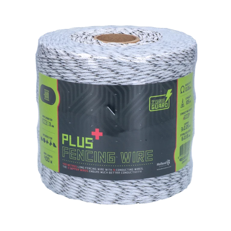 Ohradníkový drát 3 mm, bílý s černým, 400 m – ZoneGuard Plus