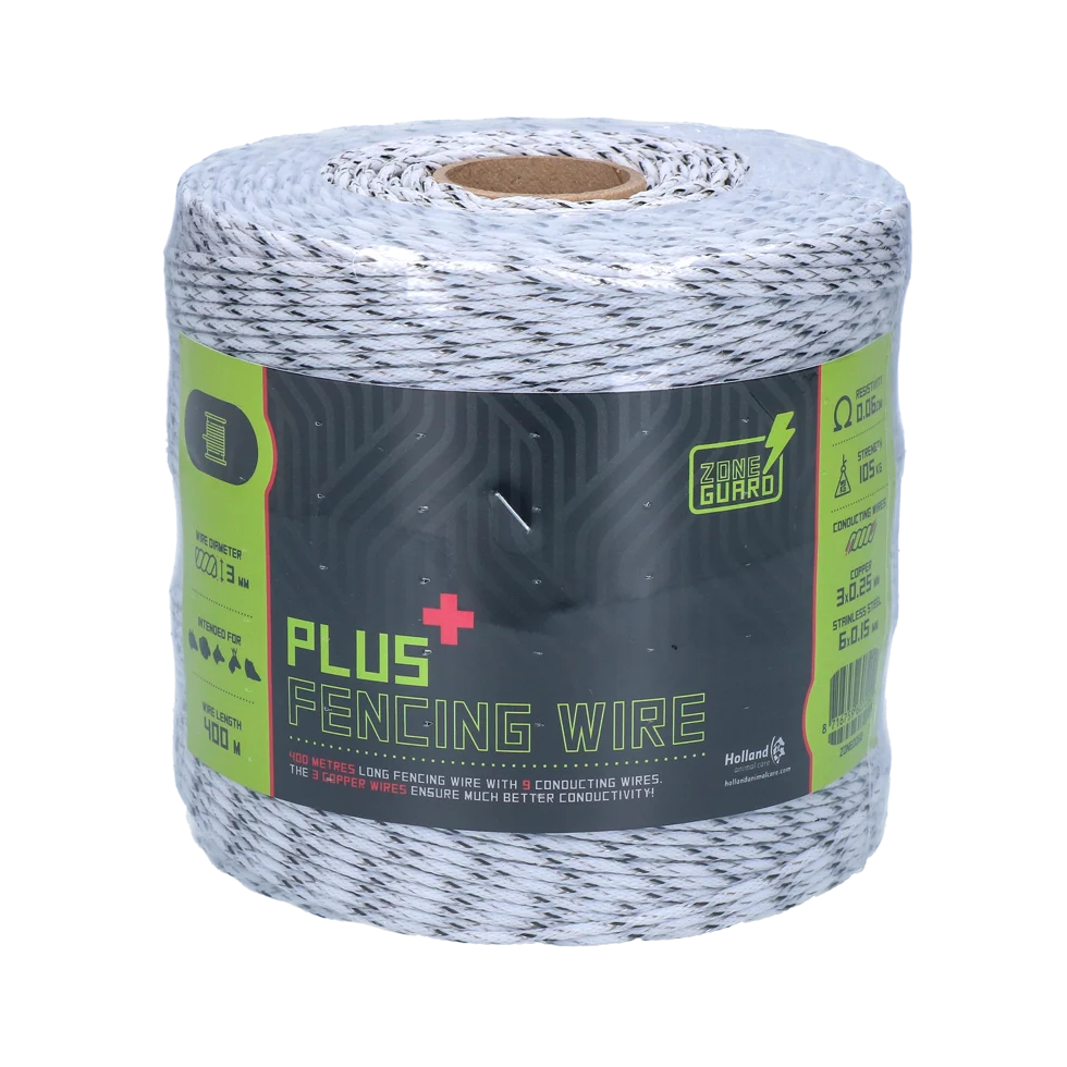 Ohradníkový drát 3 mm, bílý s černým, 400 m – ZoneGuard Plus - Obrázek 1