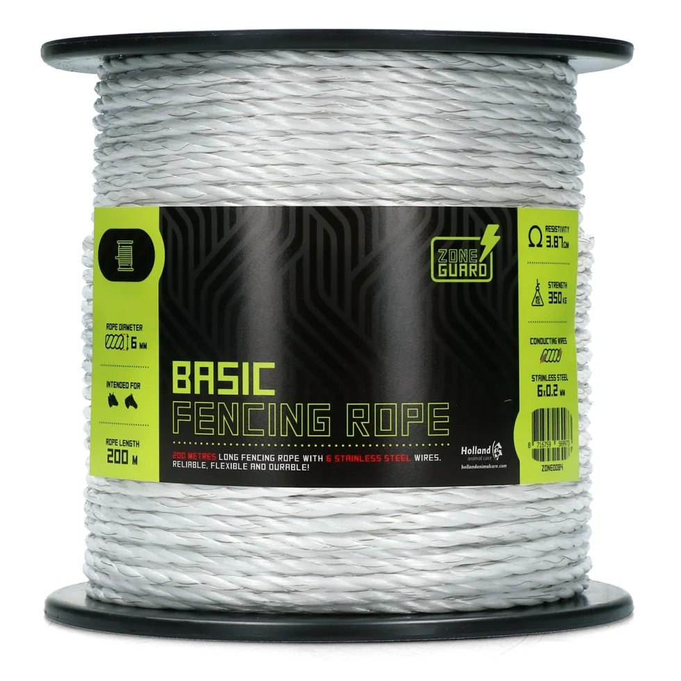 Ohradníkové lanko 6 mm bílé se 6 nerezovými dráty, 200 m – ZoneGuard Basic - Obrázek 1
