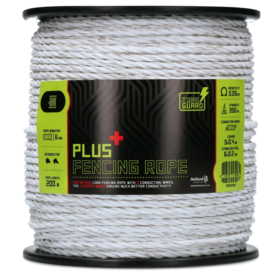 Elektrické lanko 6 mm bílé s nerezovými a lehkými kovovými vodiči, 200 m – ZoneGuard Plus - Obrázek 1