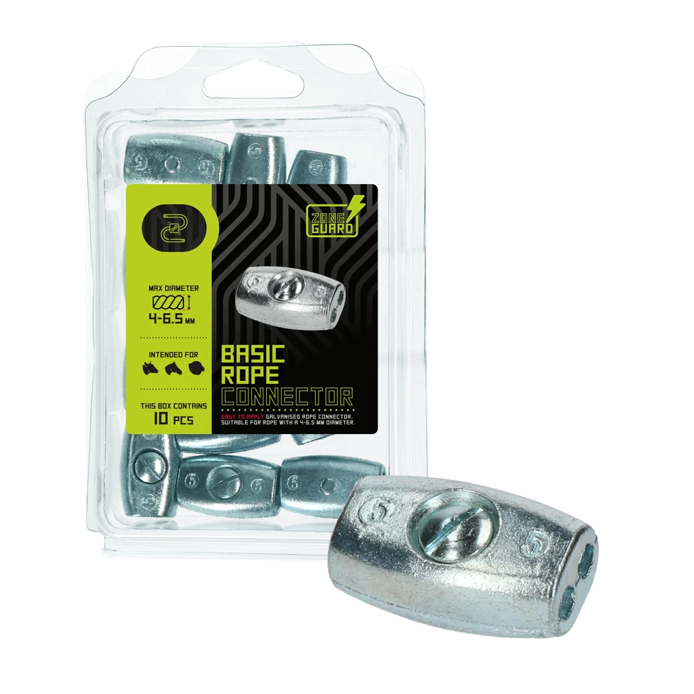 Spojka na elektrické ohradníkové lanko 4 až 6,5 mm, 10 kusů – ZoneGuard Basic - Obrázek 1