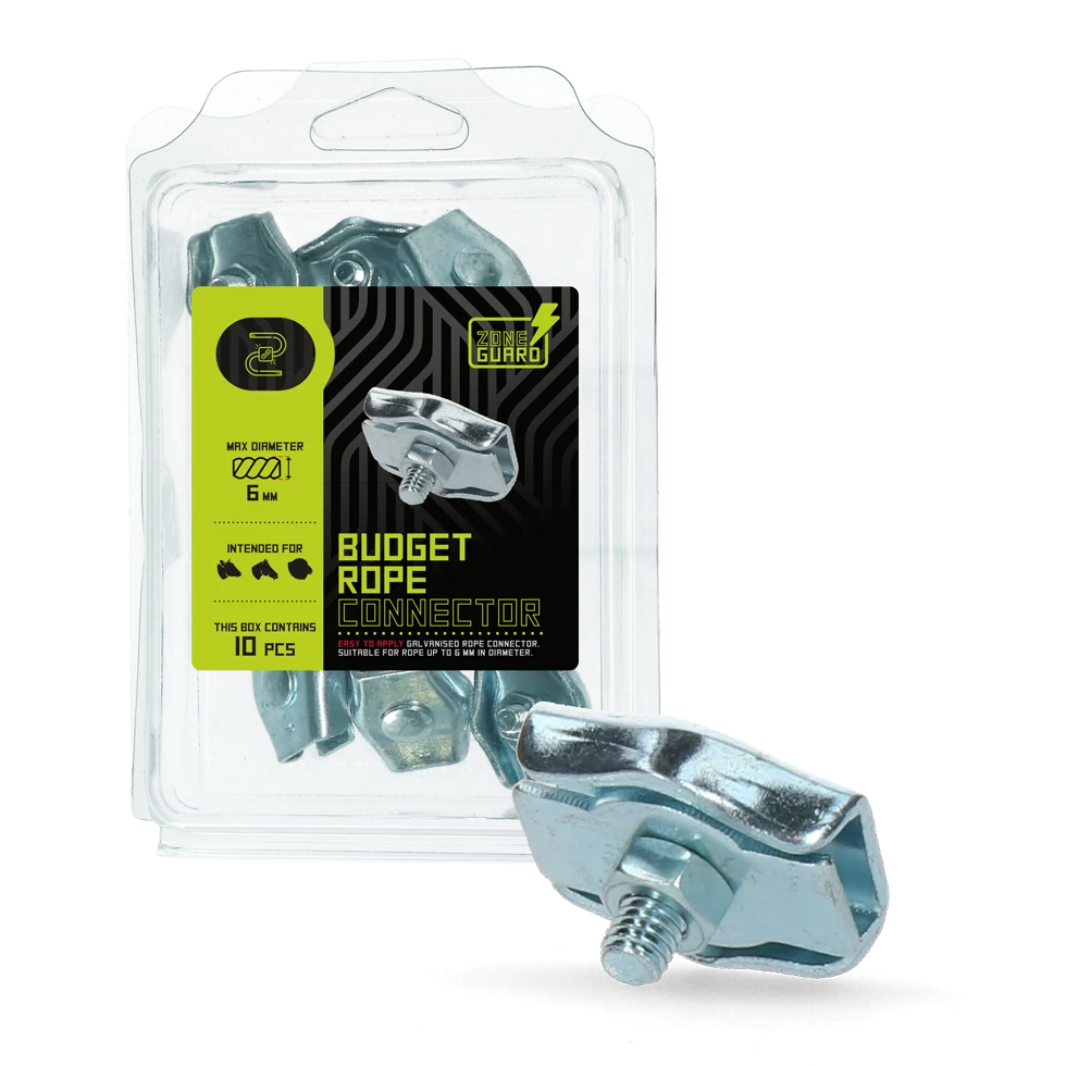 Spojka pro elektrické lanko 6 mm, 10 kusů – ZoneGuard Budget - Obrázek 1