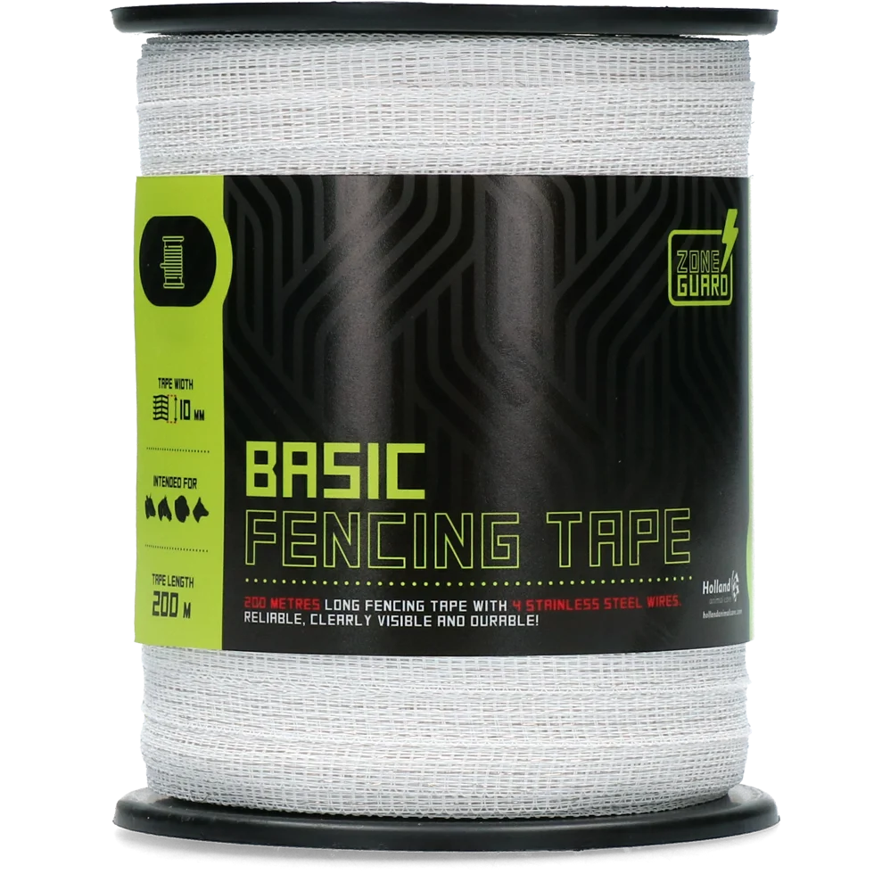 Elektrická páska 10 mm bílá se 4 nerezovými vodiči, 200 m – ZoneGuard Basic - Obrázek 1