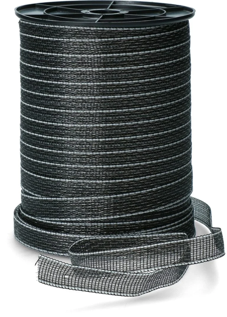 Ohradníková páska 20 mm černá s 9 nerezovými vodiči, 200 m – ZoneGuard Basic