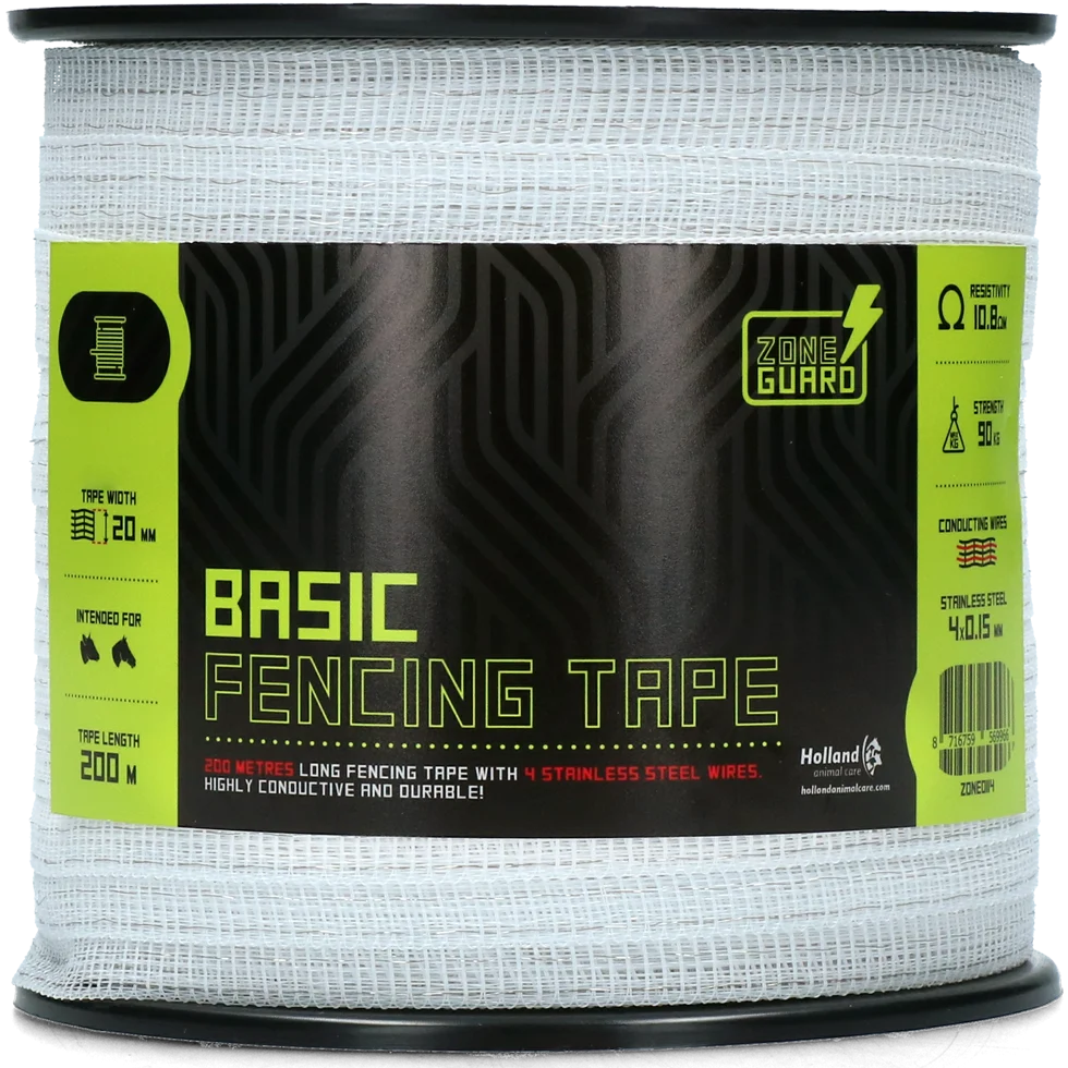 Ohradníková páska 20 mm bílá se 4 nerezovými vodiči, 200 m – ZoneGuard Basic - Obrázek 2