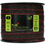 Elektrická ohradníková páska 40 mm, hnědá, se zesílenými okraji, 200 m – ZoneGuard Plus