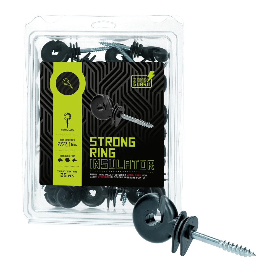 Kruhový izolátor s průběžným jádrem, černý, 25 kusů – ZoneGuard Strong - Obrázek 2