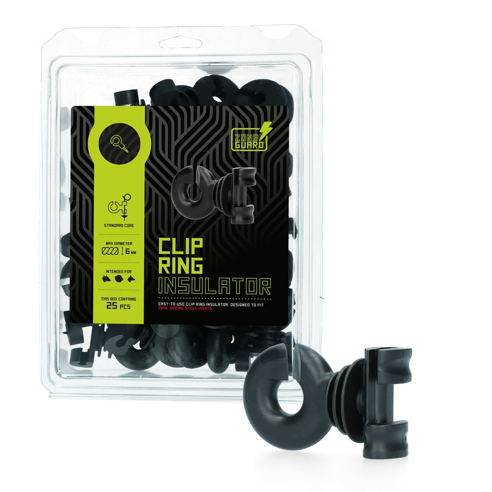 Kruhový izolátor pro oválné ocelové sloupky, 25 kusů – ZoneGuard Clip - Obrázek 2