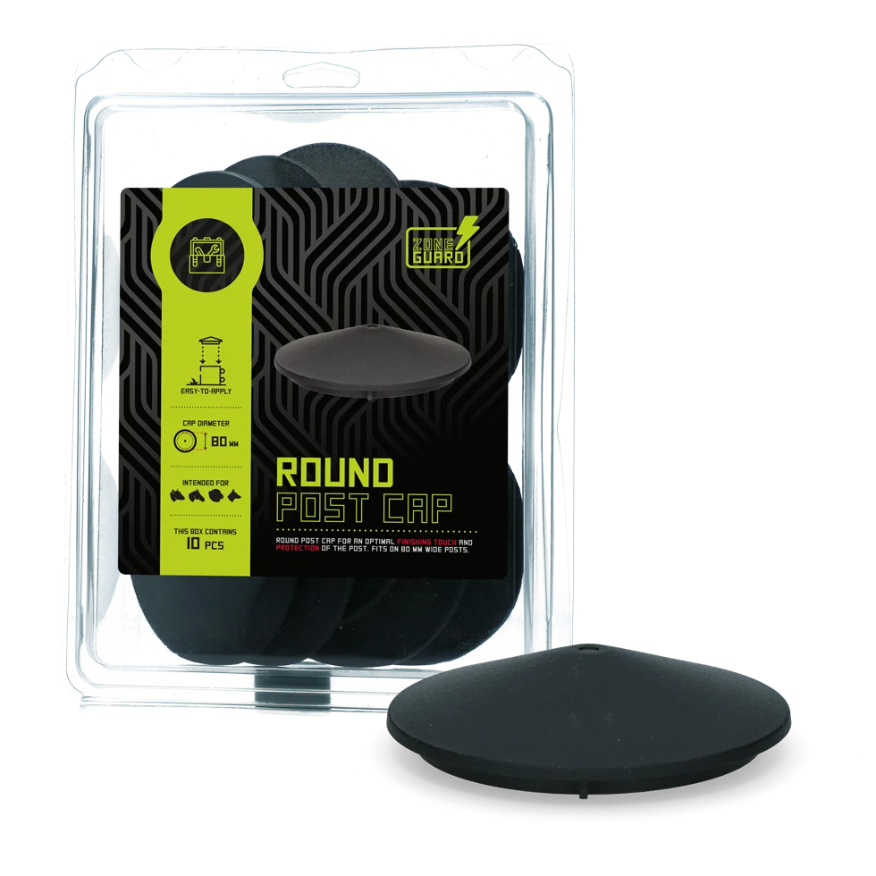 ZONE0652.png Kulatá krytka na sloupek 80 mm s upevňovacím otvorem – ZoneGuard - Obrázek 1
