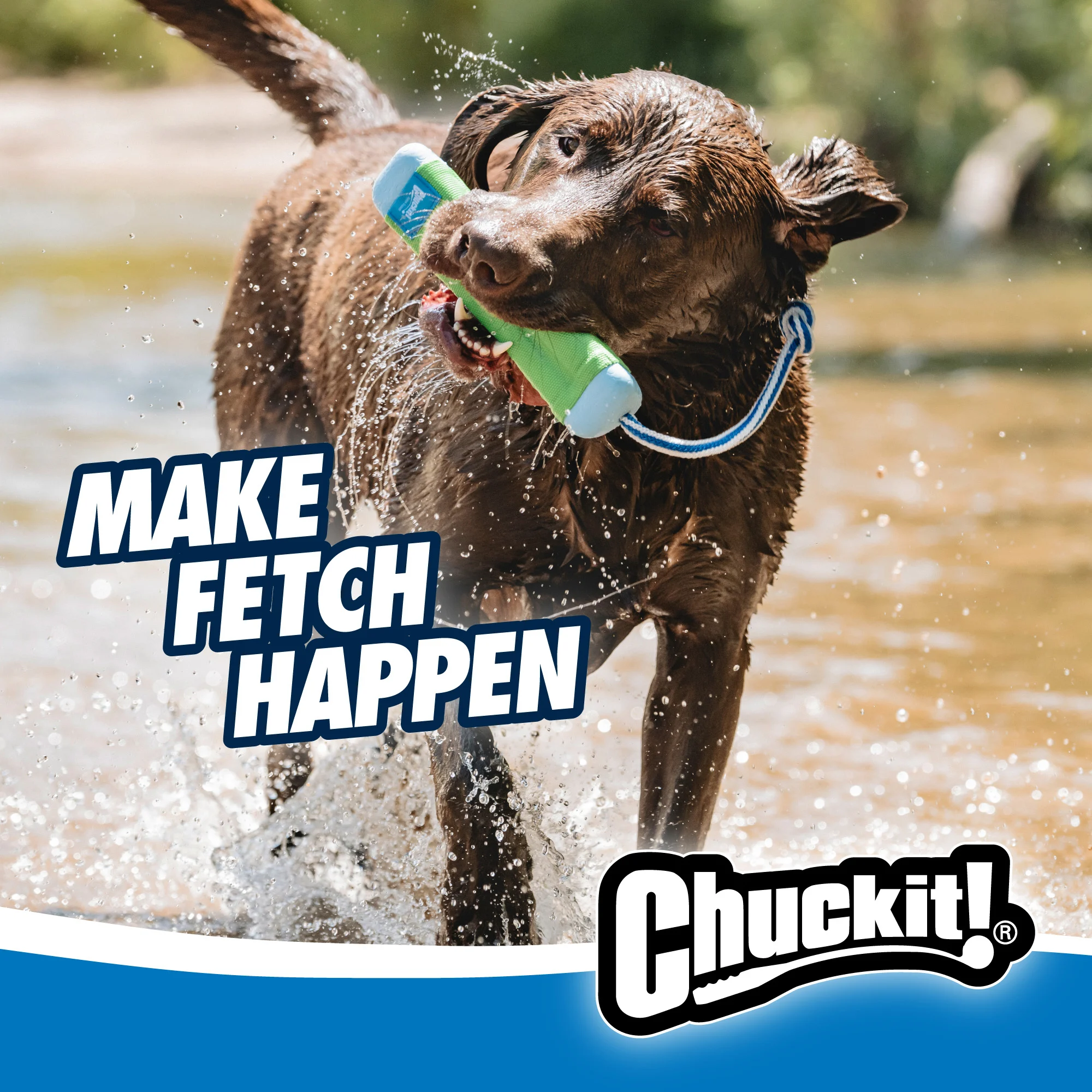 Aportovací pešek s lanem, plovoucí, ø 4 cm x 18 cm – Chuckit! Amphibious Bumper S - Obrázek 3