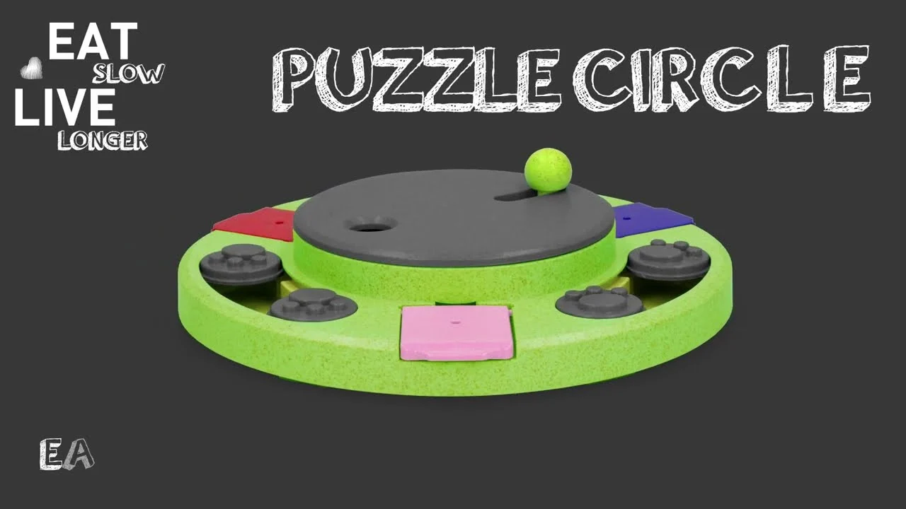 Psí hlavolam na granule a pamlsky s protiskluzovými nožičkami – Eat Slow Live Longer Puzzle Circle - Obrázek 2