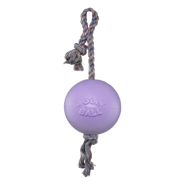 Plovoucí míček pro psy s lanem, světle fialový M (15 cm) – Jolly Pets Romp-n-Roll