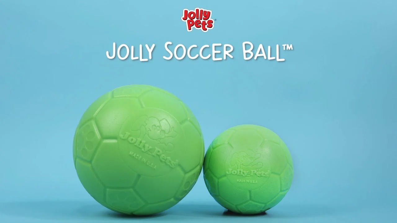Aportovací míč pro psy, oranžový a bílý, 20 cm – Jolly Pets Jolly Soccer Ball - Obrázek 5